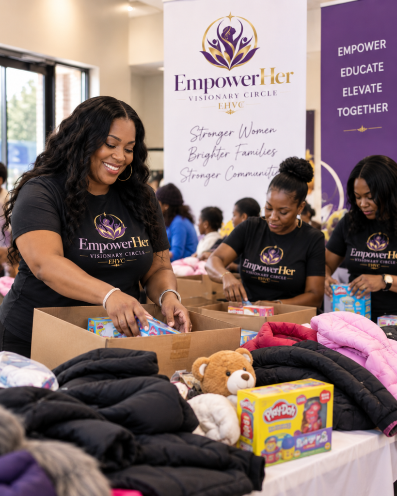 Women volunteering to get involved with EHVC at a community outreach event